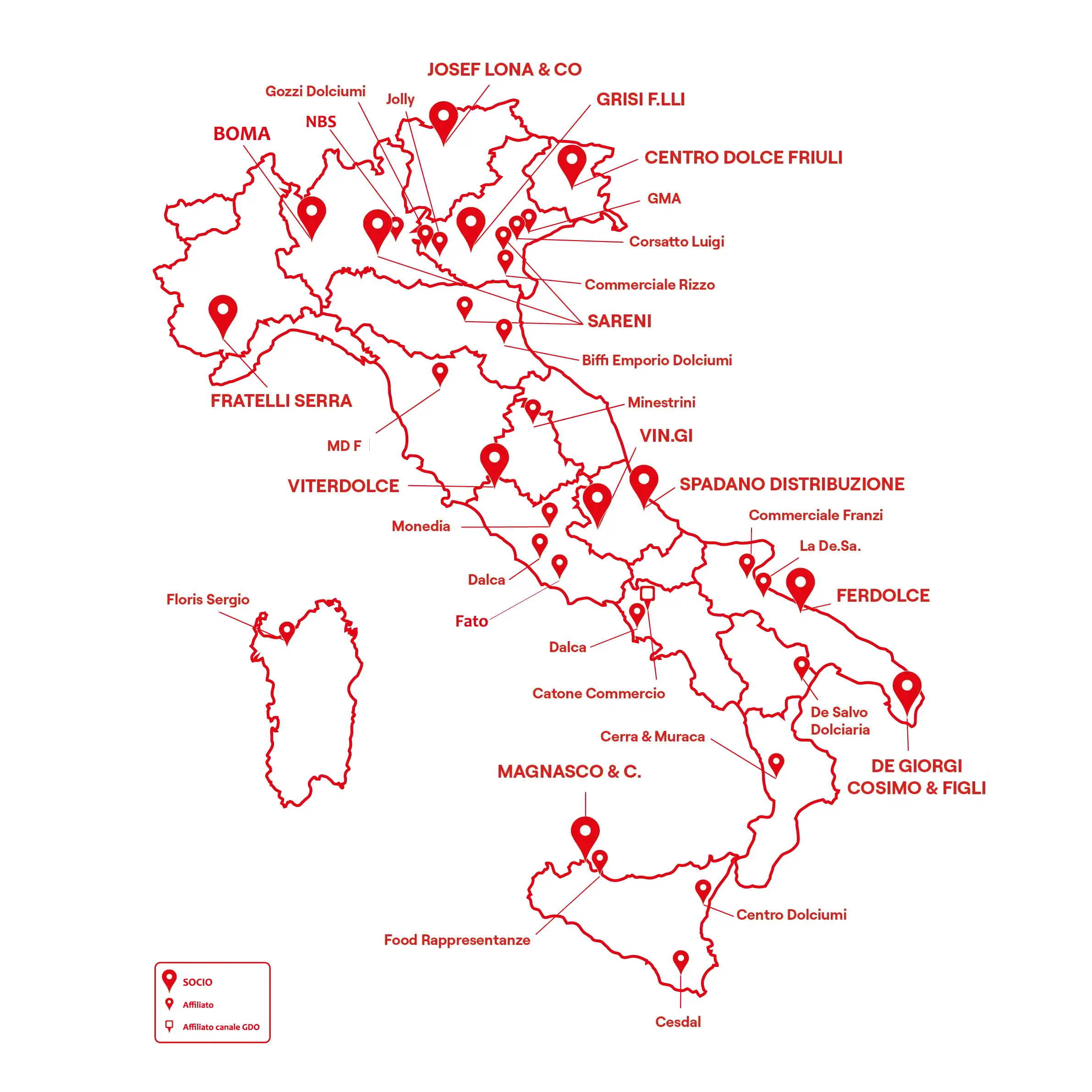 Lekkerland Italia centri di distribuzione